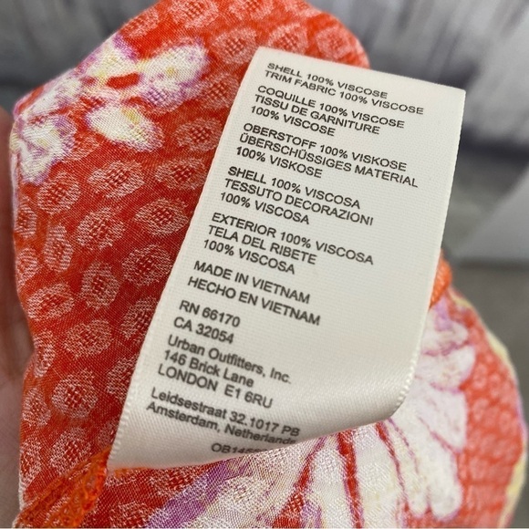 Free People Wisteria Maxi Dress Orange Floral Lightweight Open Back Sleeveless - Picture 14 of 14